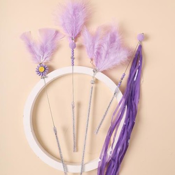 小雛菊四件套逗貓棒貓咪互動貓玩具羽毛鈴鐺逗貓棒寵物用品