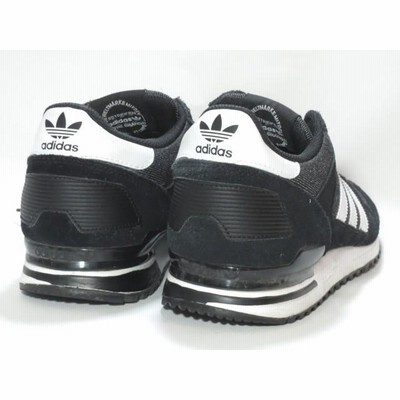 adidas アディダス ZX700 BY9185 黒 白 スエード 27cmスニーカー【中古 