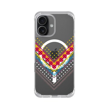 iPhone 17 ClearX (MagSafe 兼容) 晶透白 - 花生騷 WasangShow - 2020虹彩布裙圖騰
