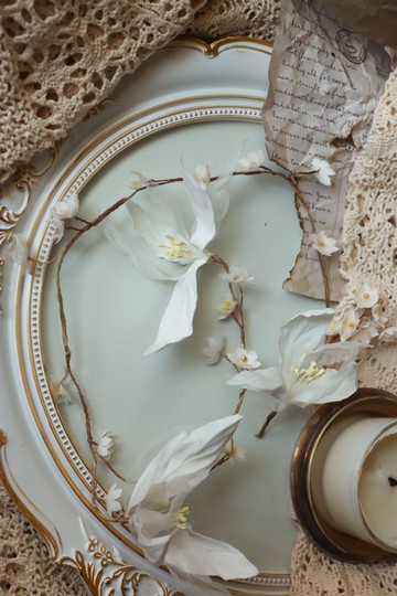 素語百合 新娘頭飾花圈 手染燙花花圈新娘頭飾