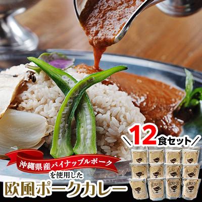 ふるさと納税 与那原町 沖縄県豚パイナップルポーク欧風カレー12食セット