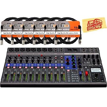 Zoom LiveTrak L-12 Live Mixer Recorder Bundle with XLR Cables and Austin Bazaar Polishing Cloth