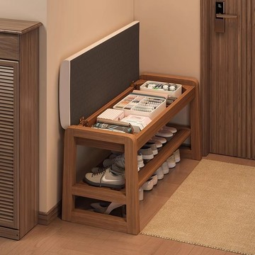 【熱賣】中式實木換鞋凳家用入戶穿鞋凳玄關鞋架子可收納一體鞋櫃長條坐凳