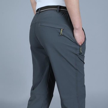 戶外速干褲男冰絲彈力沖鋒寬松大碼秋冬厚款休閑褲長褲登山褲直筒