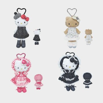 【三麗鷗Sanrio】Hello Kitty 小香風 長腿 黑皮 吊飾