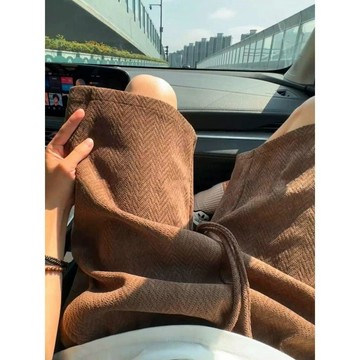 夏季新款紋麥穗紋夏季紋鬆弛老錢休閒外穿風感五分褲人字短褲潮牌冰絲短褲 涼感透氣 韓係 直筒 寬鬆 素麵 男休閒短褲 五分