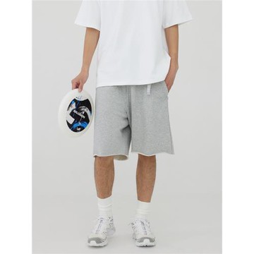 OCTOBEE夏季日系寬松休閑松緊卷邊百搭男女拉鏈短褲五分褲衛褲潮