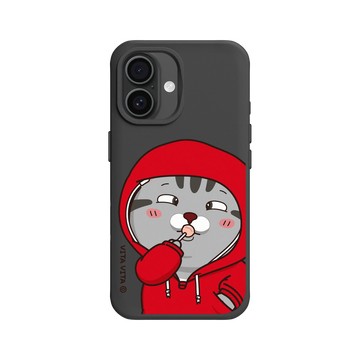 iPhone 16 SolidX 黑 - VITA VITA．塔仔是隻貓 - 吃到鬥雞眼款