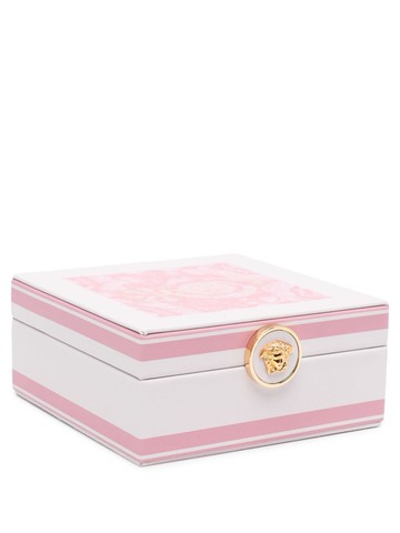 Versace - Barocco-print jewellery box (15cm x 15cm) - unisex - Wood/Calf Leather - One Size - Pink