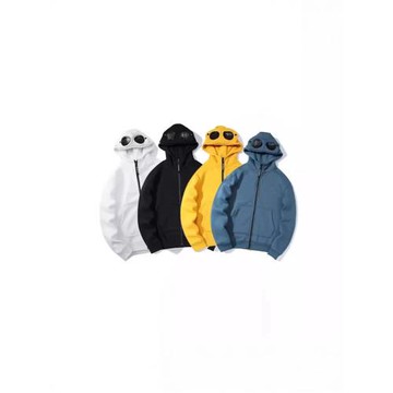 2026秋冬新款休閑開衫連帽衛衣男女情侶款圓形鏡片款衛衣現貨