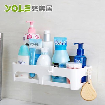 YOLE悠樂居-無痕貼浴室廚房置物收納籃