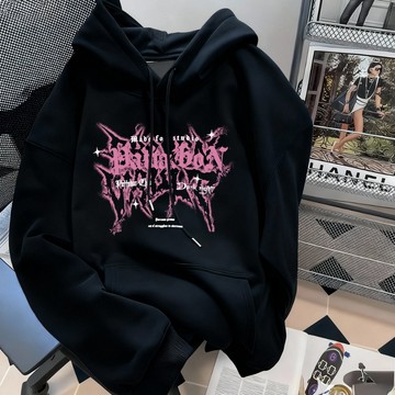 粉色字母 帽T 美式帽t 重磅大學t 情侶帽踢 帽t外套 顯瘦衣服 長版帽t 帽踢 美式 連帽衛衣 重磅帽t 下半身失蹤