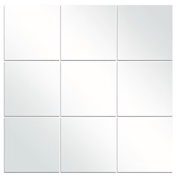 玻璃鏡子貼 170g 9片組 15 x 15cm 銀色 DIY 鏡面牆貼