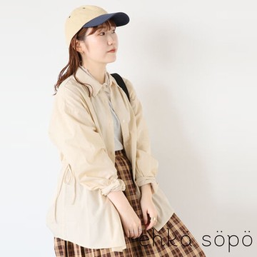 ehka sopo  素面/直條紋抽繩收腰中長版長袖襯衫