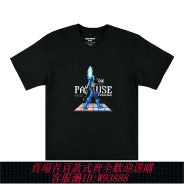 {可刷卡 打統編}[FANTHFUL] 洛克人EXE黑色T恤夏季短袖Rockman游戲周邊官方正版