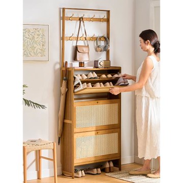 家用門口鞋架多層超薄省空間鞋子收納神器多功能掛衣架一體式鞋柜