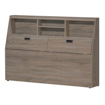 文創集 貝拉卡5尺雙人插座床頭箱(二色可選)-152x30x106cm免組