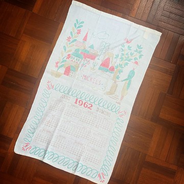 1962 美國早期布面月曆 mickels