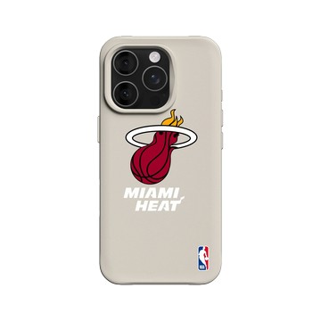 iPhone 16 Pro SolidX 貝殼灰 - NBA - Logo-邁阿密熱火 Miami Heat - Light