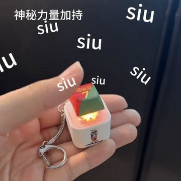 臺灣出貨+免運小紅書同款C羅世界盃Siu按鍵發聲發光鑰匙掛件搞怪整蠱送朋友禮物