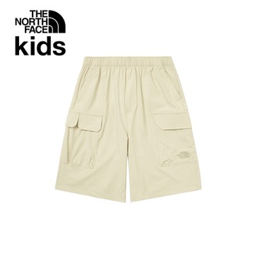 【The North Face 官方旗艦】北面兒童米色吸濕排汗涼感休閒短褲｜899D3X4