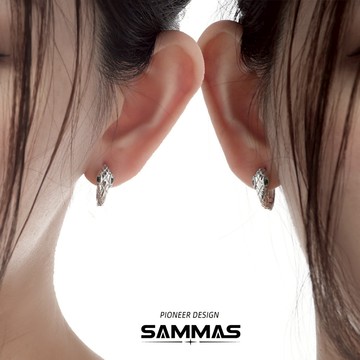 SAMMAS 靈蛇耳環 潮流耳環 嘻哈耳環 個性耳環 斯特林耳扣 男生耳環 純銀針 高級感 女生耳圈 百搭 耳飾