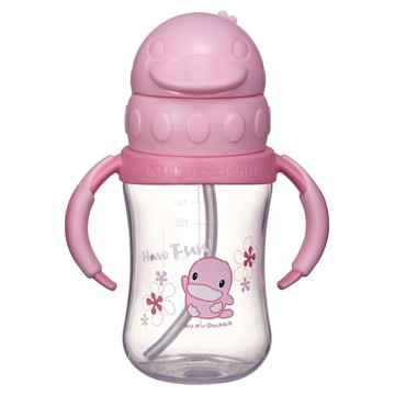 KU.KU Duckbill 酷咕鴨 PP寬口葫蘆奶瓶 230ml 食品級材質不含雙酚A 學習吸管水杯  1個  顏色隨機