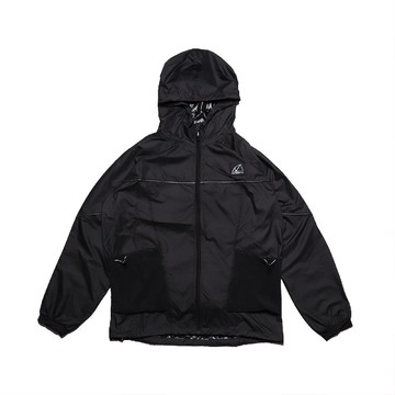 外套 Logo Windbreaker JKT 女款 紐巴倫 防風 風衣外套 連帽 收納 黑 白 WJ11590BK