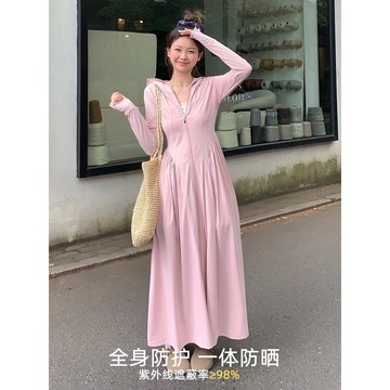 長版防曬外套 全身過膝防曬衣 遮陽外套 防曬長外套 大帽簷 冰絲 透氣 防曬遮陽外套 長版外套 修身外套 HSY3