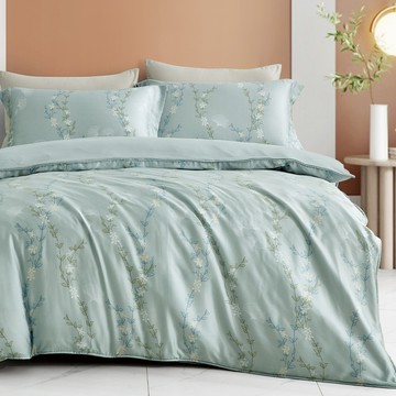 天絲™60支100%萊賽爾纖維 / 四件式兩用被床包組 / 沫璃春曉