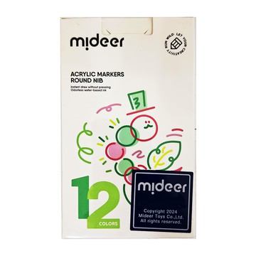 mideer 速乾丙烯麥克筆 硬頭 4歲以上  多色  12支