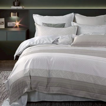 J-bedtime 床寢時光 頂級台灣製萊賽爾天絲兩用被套床包組 SWM7865S-H  床包 + 被套 + 枕套  單人  簡約條紋