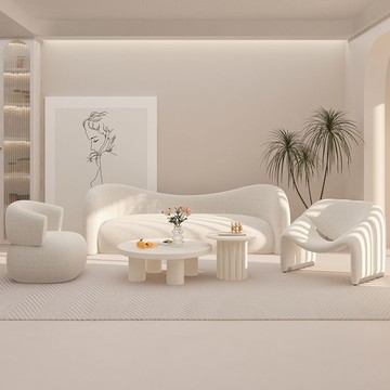 【台灣公司 可打統編】免運 沙發 創意沙發 奶油風輕奢簡約服裝店小戶型異形沙發網紅弧形沙發美容院接待沙發 可開發票 全館六折 工廠現貨直銷 新品特價 c9241