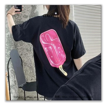 【HAO NICE 】美國街頭潮流 Stussy 24SS 春夏新款 胸前經典小LOGO 背後大冰棒 街頭穿搭必備爆款百搭短T