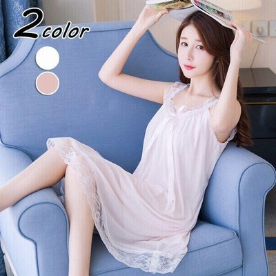 ネグリジェ 春夏 姫 ネグリジェ キャミワンピース 白レースネグリジェ パッド付き ナイトロープ パジャマ レディース 大人可愛い部屋着 オシャレルームウェア 通販 Lineポイント最大get Lineショッピング
