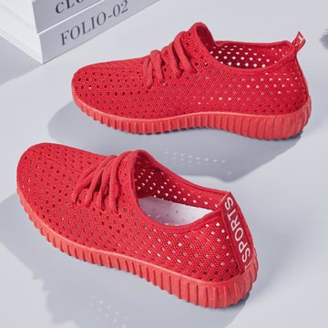 老北京布鞋女新款2025年軟底媽媽網鞋運動休閑防滑中老年人單鞋子