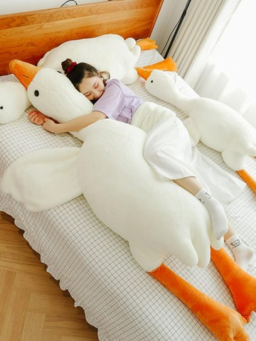 大白鵝抱枕毛絨玩具大鵝玩偶公仔夾腿布娃娃床上睡覺生日禮物女生（45cm以上的商品麻煩客人選擇宅配哦，謝謝）