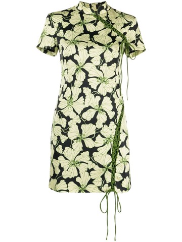De La Vali - Trapeze floral-print mini dress - women - Polyester/Recycled Polyester - 8 - Green