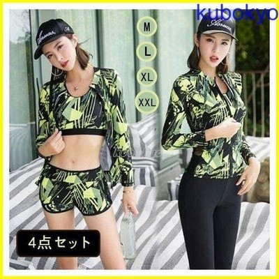 フィットネス 水着 レディース 4点水着 ラッシュガード レギンス 女性 セパレート 通販 Lineポイント最大get Lineショッピング