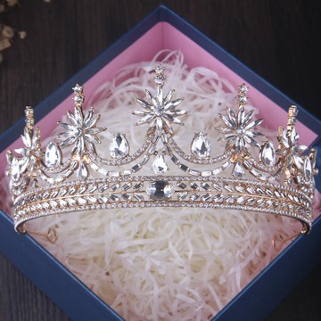 高端大氣新娘皇冠結婚頭飾婚紗禮服配飾超仙韓式生日舞臺走秀王冠