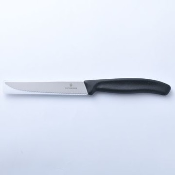 Victorinox 瑞士維氏 鋸齒狀牛排刀 水果刀 削皮刀 黑色 11cm