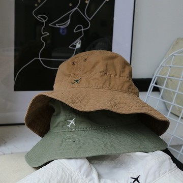 🌞日系男女潮搭水洗棉做舊寬檐漁夫帽盆帽刺繡遮陽布帽太陽帽優質