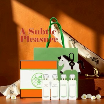 送你最好的🧡【HERMES 愛馬仕】愛馬仕花園香水禮盒四入組(附小馬吊飾 禮袋)