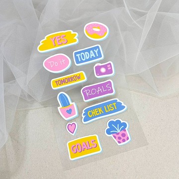 布用花園仙人掌文字符號燙印貼   | 手帳素材