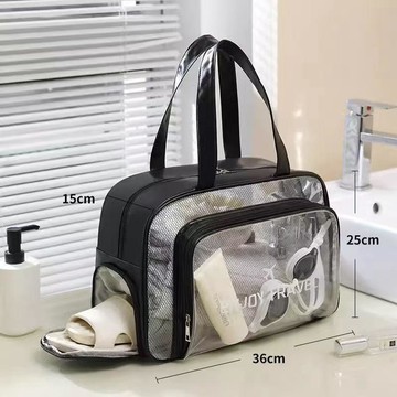 🔥熱銷爆款🔥ins洗漱包新款帶鞋倉游泳收納包乾溼分離化妝包手提包防水外出✨好物甄選