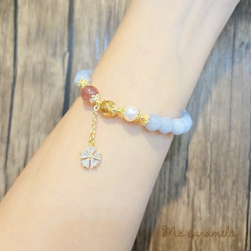 【焦糖小姐 Ms caramelo】水晶手鍊 海藍寶手鍊