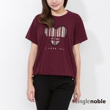 獨身貴族 浪漫Je t aime愛心前短後長造型T恤(2色)