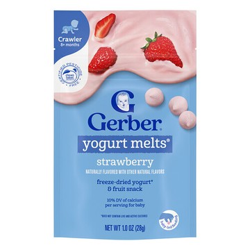 Gerber, 酸乳溶豆®，8 個月以上，草莓味，1 盎司（28 克）