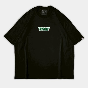 泡泡字體 天竺棉落肩寬版T 黑色/白色