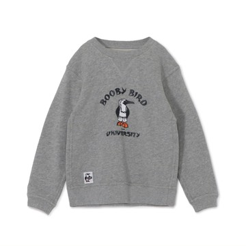 CHUMS KASEKI CIDER Kids Booby Bird University Crew Top 中大童 圓領套頭衫 灰色 CH201086G005
